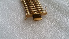 Italian Mesh Bracelet 18k Gold Charm Wide Vintage Yellow Woven Women’s Men’s Old