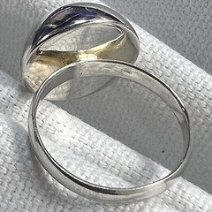 MODERNISTIC 0.925 Sterling Silver Estate 3/8″ DOME HALF BALL band RING size 7