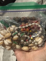 Junk Broken Costume Jewelry For Craft, Repair, Repurpose 2 Ziploc Bags