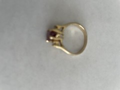 Vintage 14k Yellow Gold Pink Tourmaline with Diamonds Ring Sz 5.5