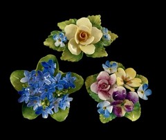 English Bone China Flower Brooch Lot~2 Artone~1 Crown Staffordshire 1950s