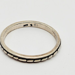 Shube Sterling Silver Rope or Oblong Bead Stackable Band Ring ~ Size 9
