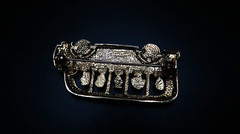 Vintage Gold Enamel School Bus Brooch Pin 4.5cm BB5