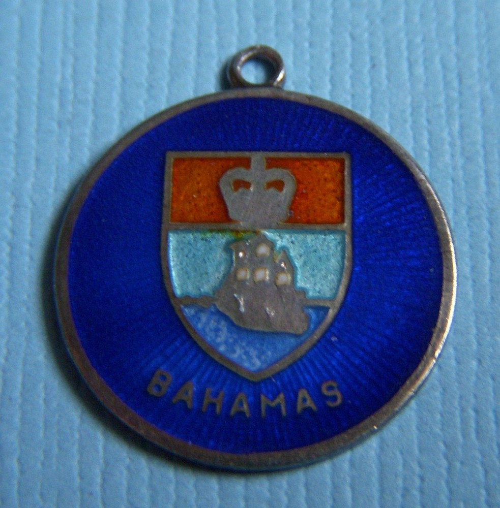 Vintage enamel Bahamas sterling charm