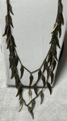 Multi Strand Layered Bronze Chain Necklace Wing Charms n955