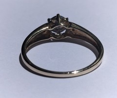 Vintage Prouds 9K Yellow & White Gold Ring w/ 3x Diamonds Size P (17.75 mm) 1.8g