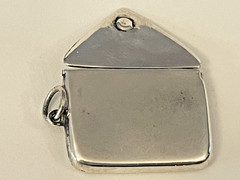 Vintage Sterling Silver Envelope Locket Pendant 1 1/4″ x 7/8″ Chatelaine 6g🌺🌺