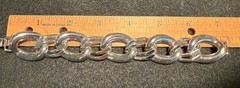 Napier Silver Tone Bracelet Approx 1” Wide Large Graduated Link 7″ Long Vint￼