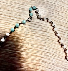 Vtg 35” Beaded Chain Necklace W Charms 20” Drop