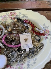 Vintage To Now Tangled Mixed Jewelry Lot Over 1 Pound Brooches Necklaces More