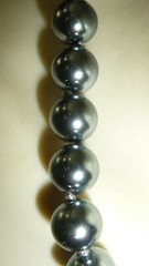 #528 Vtg costume NECKLACE 7″ L FAUX GRAY PEARLS Hand Knotted
