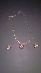 Vintage Signed Coro Costume Jewelry Adolf Katz Necklace and Earrings