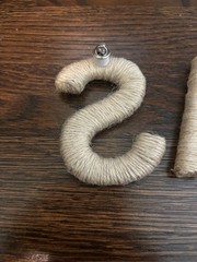 Twisted Rope Style Letter Pins S A N D Beige 3 1/2” for X-mas Stocking Or More