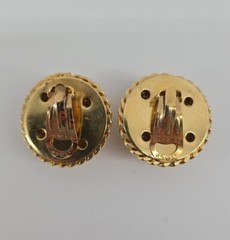 Vintage INAR Italy Gold Tone Spiral Dome Clip-on Earrings