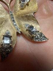 Vintage Trifari Alfred Philippe Butterfly Brooch With Crystals, 1950-1960s