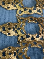 Old Stock Jewelry Making Finding Filigree Pin Base Gold Tone 10 New old Vintage