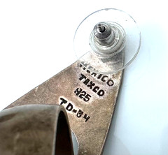 Vintage Mexico Taxco 925 Sterling Silver Geometric Teardrop Dangle Earrings #12