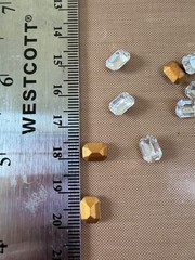 55 Vintage Swarovski 8x6mm Clear Crystal Emerald Cut Foil Back Rhinestones NOS