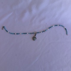 Vintage Signed By Shankari Silver 925 Necklace With Pearl And Aquamarine Stone