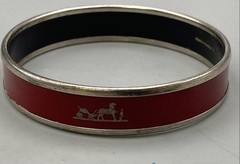 Hermes vintage bangle bracelet STERLING SILVER Rogue Color
