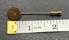 Vintage 14K Yugoslavia Gold Flower Starburst Etched Stick Pin