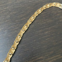 Vintage FAS 925 Starling Silver Vermeil XO Pattern Necklace Approx 18”L & 29g