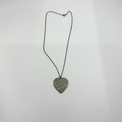 Vintage Elvis Presley Love Me Tender Heart Pendant Necklace Silver Tone Retro