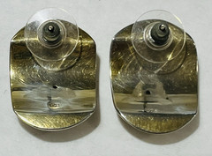 Vintage Sterling Silver Engraved Etched 1” Oval Dome Pierced Post Earrings