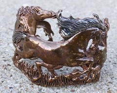 Vintage Horse Cuff The Good Collective Bronze Sterling Silver Accents Bracelet