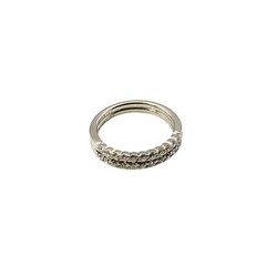 14 Karat White Gold Diamond Double Band Ring Size 6.5 #11821