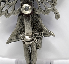 JJ Jonette Vintage Angel Fairy Purple Sparkle Brooch Pin Silvertone NOS RARE!