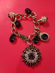 FABULOUS ESTATE KD JUDY LEE PURPLE LAVENDER~AB VTG RS LG BRACELET 😍🔥