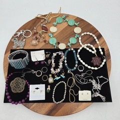 Estate Jewelry Asst Lot Of 30 Items Silver- Turquoise-Rings-Necklaces VTG #4 Set