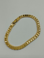 7.25″ Monet Signed Gold Tone Expandable Bracelet Rectangular Link