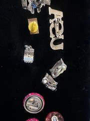 USA Vintage jewelry lot. Clip-ons, pendant & pins. 4th of July. Americana