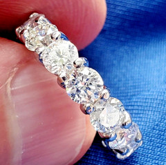 EARTH MINED DIAMOND 5 CARAT Deco Wedding BAND PLATINUM Eternity Anniversary RING