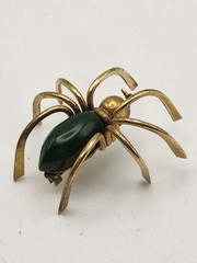Vintage 1930 Bakelite Green Spider Brooch 2 inches long 2 inches wide 1inch tall
