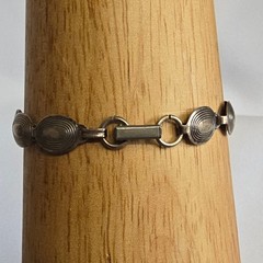 Vtg Sterling Silver Panel Bracelet 6.03g Fine Jewelry 7.25″ Fold Over
