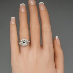 Vintage Art Deco Style Round Cut Lab Created Diamond Engagement 925 Silver Ring