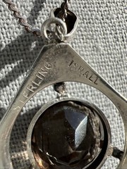 Vintage Sterling Silver & Smoky Quartz Necklace; Made in Israel; Beautiful!