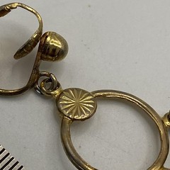 Vintage Gold Tone Turquoise Dangle Earrings Womens Screw Back 1.5 In Jewelry
