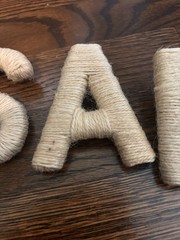 Twisted Rope Style Letter Pins S A N D Beige 3 1/2” for X-mas Stocking Or More