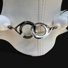 Vintage Les Bernard Chunky Black & White Resin Statement Choker Necklace