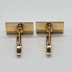 Vintage Swank Genuine Onyx Gold Tone Cufflinks Tie Clip Weber Heilbroner Box