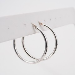 5.2g Jacmel Mauritius Sterling Silver Round Hoop Earrings 1.5in Minimalist