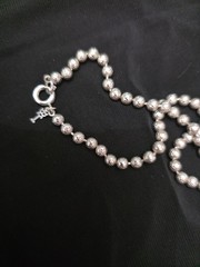 Vintage Crown Trifari Silver Cut Metal bead Necklace