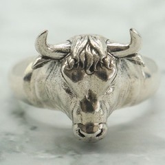 Buy 2 Get 1 Free 3D Taurus Bull Head Horns Men’s Stainless steel Rings Many Size