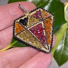 Vintage Crystal Pendant Estate Jewelry Pre-Owned Unusual Gem-Shaped