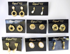VINTAGE CAPRI POST PIERCED EARRING LOT OF 8