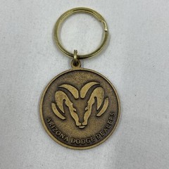 2 In 1 Vtg Dodge Ram/ Phoenix Suns Madallion Pendant/ Key Chain Piece Bronze Old